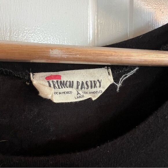 French Pastry Black Tee with Pink Dinosaur Print - Picture 3 of 5